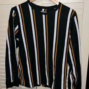 Denim and flower, striped long sleeve, top size extra large